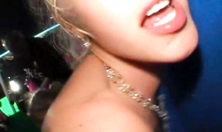 Very glamorous drunk blonde is swallowing a hard cock in the POV style