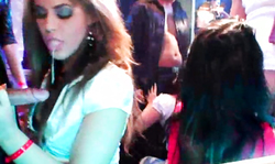 Skillful guys are trying to seduce these lustful drunk sluts