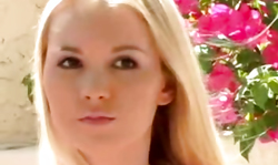 Elegant and innocent young blonde is fingering her snatch