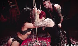 Slaves tormenting at bdsm party