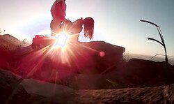 Lucão and Lunna Vaz at the viewpoint in São Thomé das Letras watching the sun rise and fuck in the mountains