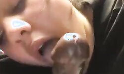 White chick worships big black 10-Pounder every chance she gets