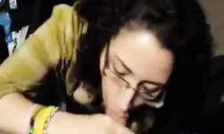 Amateur charming girl blowing and handjob