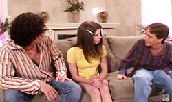 Two hard and long boners are double penetrating a naughty babysitter