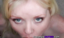 Hard sausage gives this lusty slut a nice creampie load