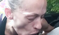 FIT LITTLE APRIL WATERS NEEDED A PLACE TO STAY AND WAS FORCED TO SUCK ON A BLACK SHLONG TO GO HOME WITH HIM