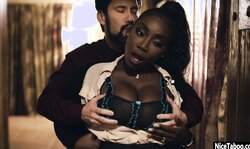 Curved black MILF fucked by bad guy