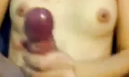 Cute Brit - Handjob makes him shoot as she laughs