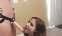 Wife with strapon fucks her sister in the missionary pose