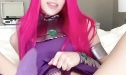 Pink Hair Teen GF Plays With Her Tight Pussy On Snapchat