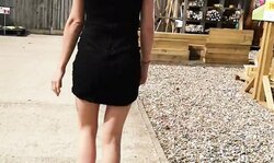 Eccentric hooker goes out-of-doors flashing!