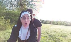 This nun gets her backdoor overfilled with cum procceding she goes to church dad!dad!