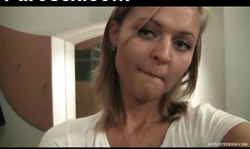 Playful young blonde girl filmed herself and undressed