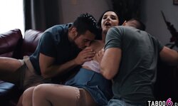 Stepmom double penetrated by young guys