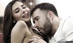 Big tits brunette gets licked and fucked