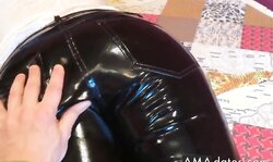 Squeezingmy  ass in shiny vinyl pants