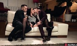 Guy and his boss dp fuck his girlfriend