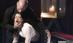 Man spanks a brunette n fucks her rough