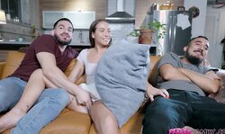 Quick, he's gone! Ah you suck my dick so well