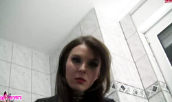 Fetish slut in latex suite showing off her wet vagina