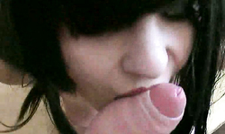 Cum-swallowing brunette teen gets a hot big mouthful