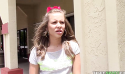 Horny and dirty girl Liza Rowe is swallowing a juicy dong