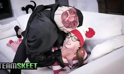 ExxxtrSmall proceeds-presses on Costumed Bird Fucks A Hung Creep