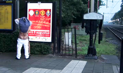 Completely shameless blonde is getting fucked in public place