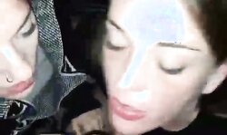 Two MILF sluts fuck stranger in public and share facial live at sexycamx