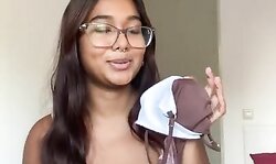 Try on haul bra:pushes on watch this petite Indian try on honey bangers holder