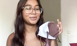 Try on haul bra:pushes on watch this petite Indian try on honey bangers holder
