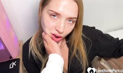 Hot Russian babe devours my hard cock