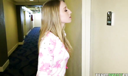 Leggy teen Riley Reynolds is cleaning the house and dreaming bout sex