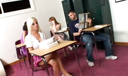 Bleached queen with huge boobs Britney Amber fucked in the classroom