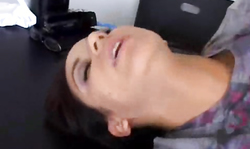 Nerdy secretary Nadia Styles fucks with her boss in the office