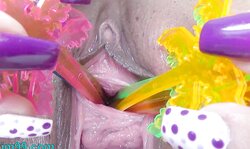 German Lesbian threesome Cervix play and peehole