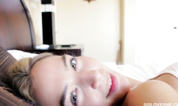 Playful and innocent blonde Blair Williams is trying his hard dick in the bedroom