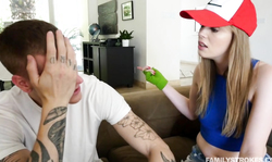 Tattooed step-dad is trying to seduced an innocent Dolly Leigh