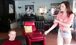 Good-looking step-sister Emma Stoned is blowing with love