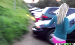 Spotted an awesome blonde Emily Austin and trying to pick up this bitch