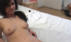 Natural brunette with awesome tits want to get his sperm