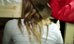 Drunk and kinky college girls get laid by a nerdy dudes in group porn