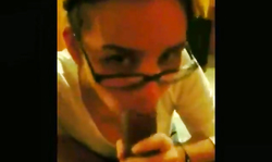 Beauty gf in glasses is trying to suck big black cock like a pornstar