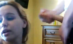 Blonde gf with full lips is sucking dick and smiling cute