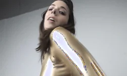 Sexiest beauty in tight Spandex outfit and black leather boots
