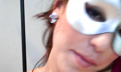 Beautiful masked beauty with nice face and spandex tights