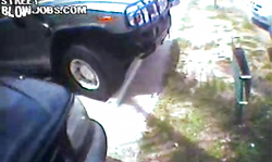 Shy girl is giving a perfect street blowjob for a horny fucker