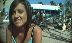 Cute and shy brunette performs an awesome street blowjob