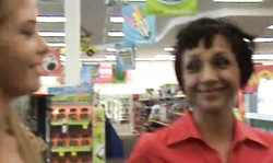 Two amateur cuties are performing a perfect street blowjob