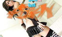 Redhead Thai hooker swallows a big American boner on the knees